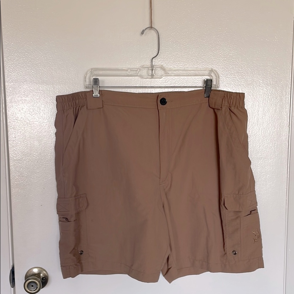 Reel Legends Men's Tan Cargo Hiking Fishing Shorts SZ 2XL